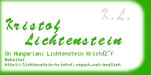 kristof lichtenstein business card